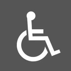 White Thermoplastic Disabled Symbol 